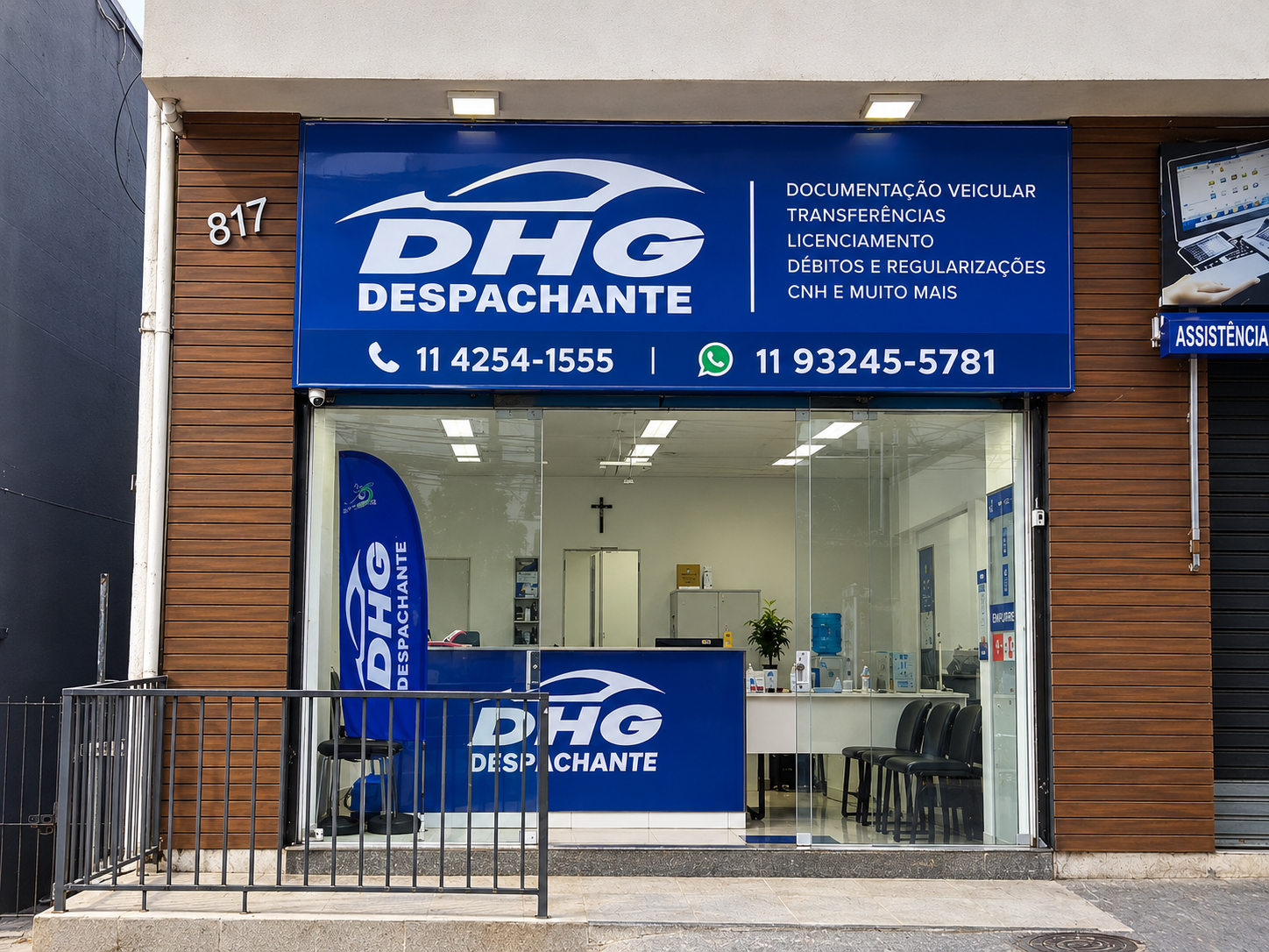 Fachada real da unidade DHG no Jardim D'Abril
